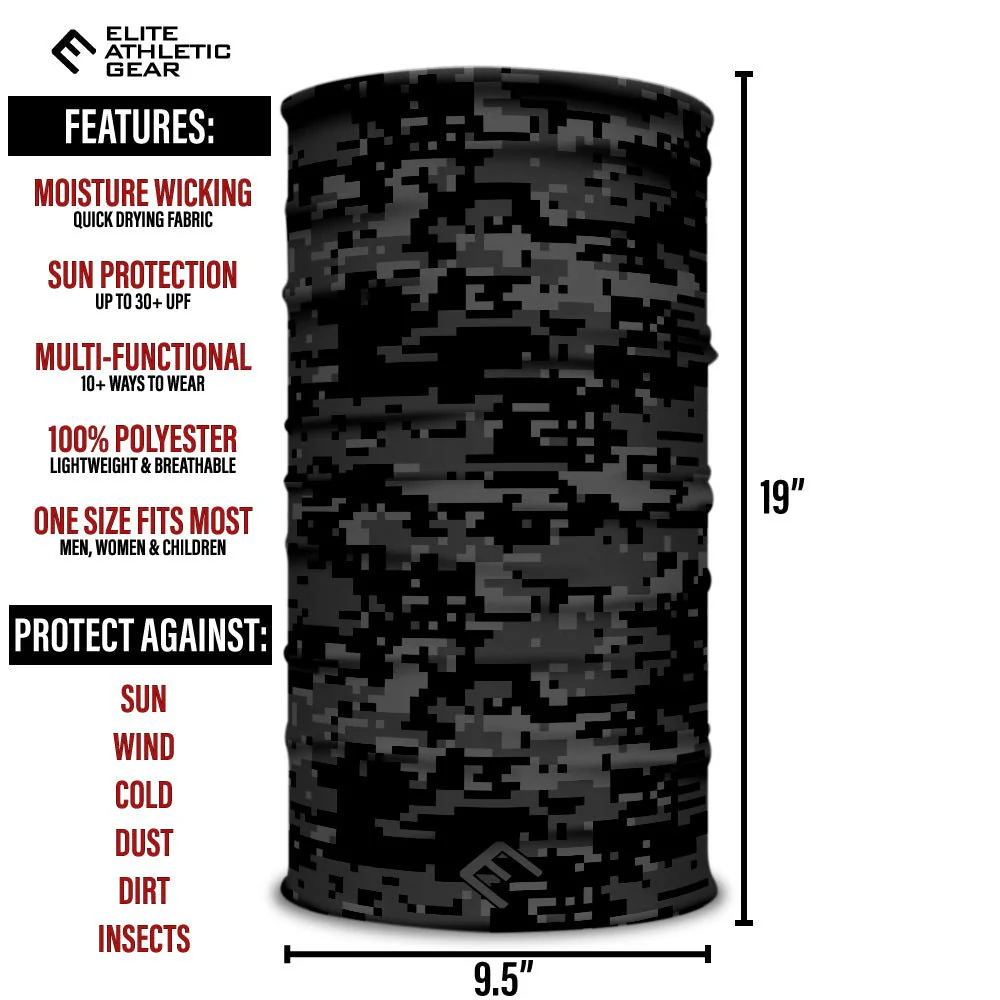 Black Digi Camo Multi-Use Face Bandana - Image 3
