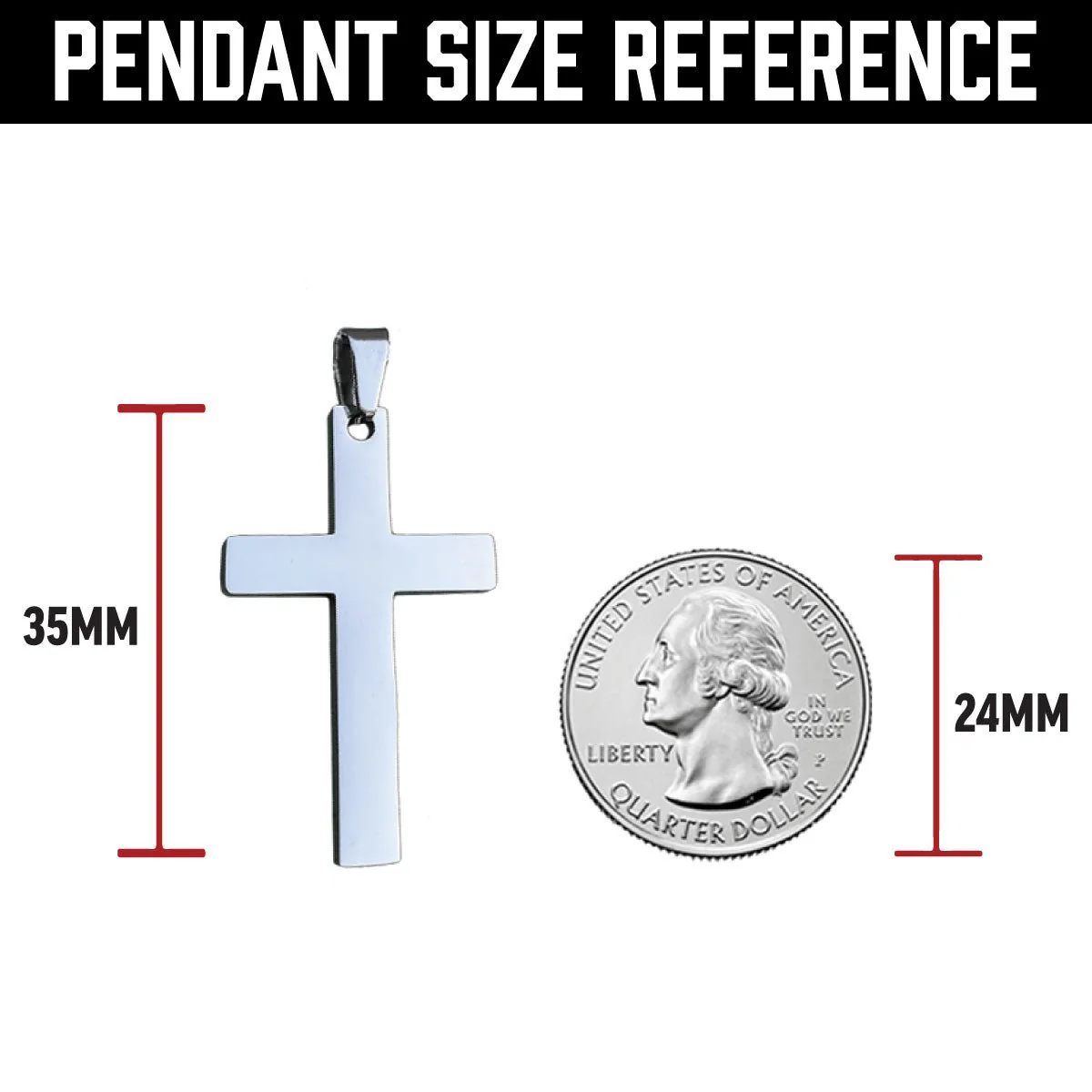 Soccer Cross Pendant Necklace - Stainless Steel - Image 7