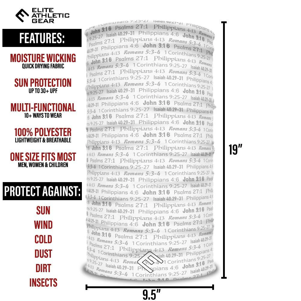 White BLESSED Multi-Use Face Bandana - Image 3